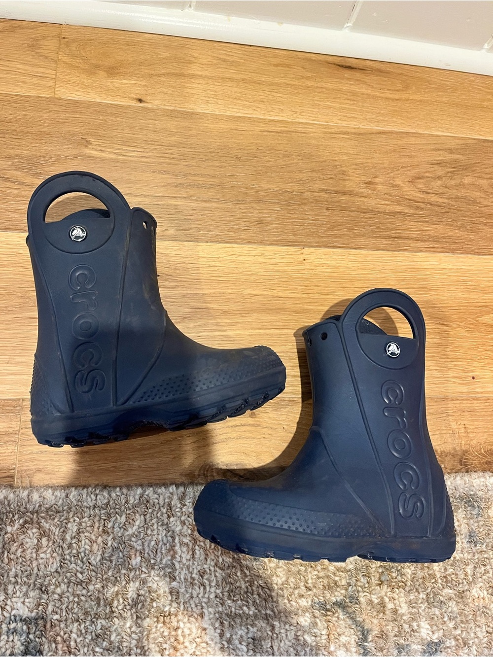 CROCS Kids Navy Handle Rain Boots